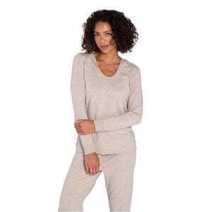 Barefoot Dreams Malibu Collection Luxe Lounge Scrunch Hoodie in Oatmeal